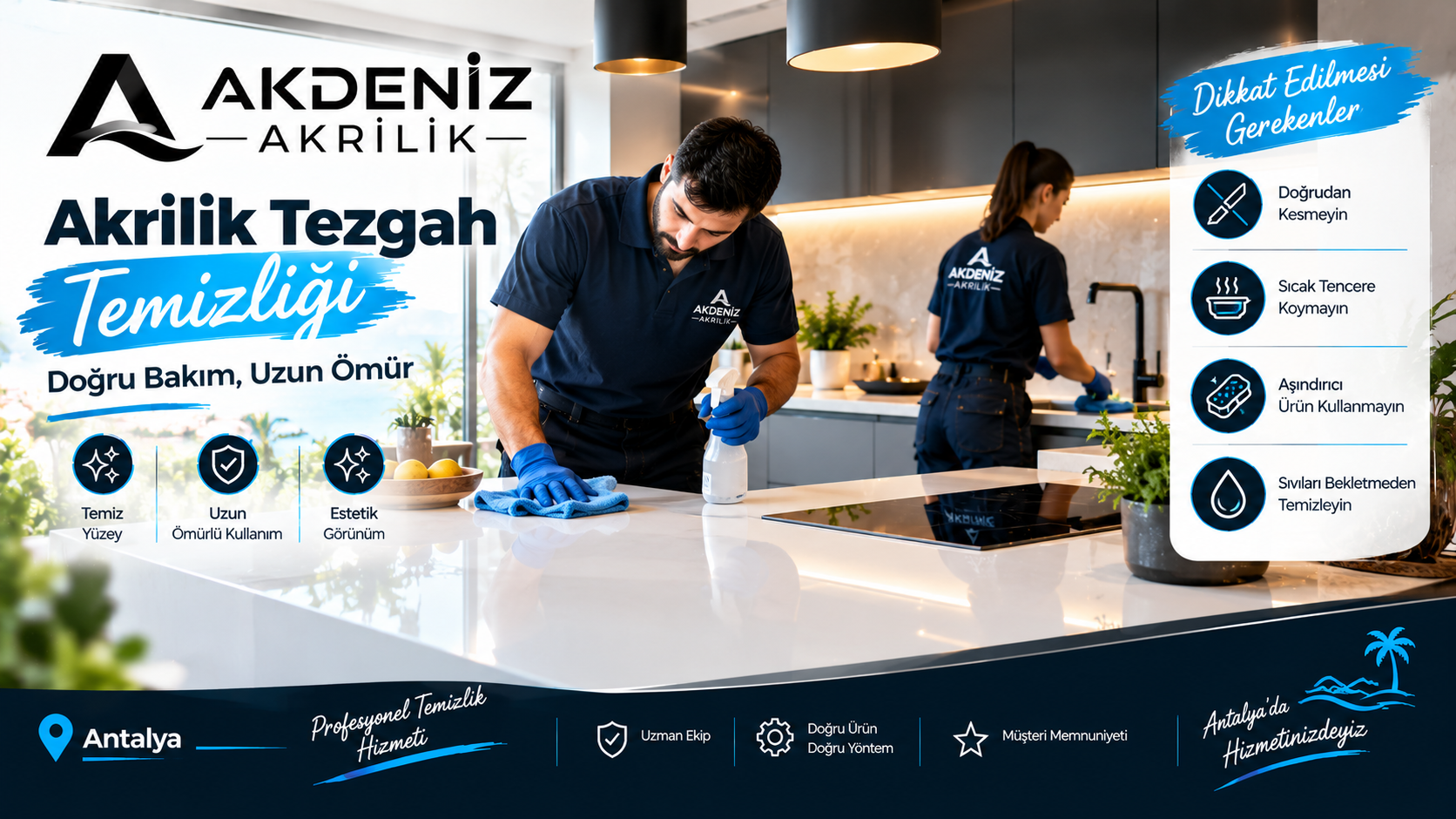 Antalya Akrilik Tezgah Çizilme ve Leke Sorunları: Bakım ve Koruma Rehberi