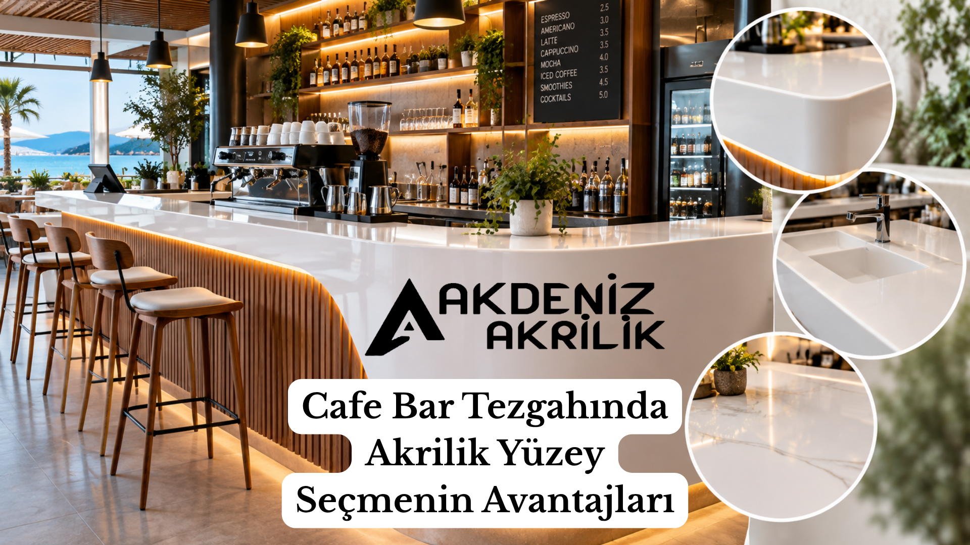 Cafe Bar Tezgahında Akrilik Yüzey Seçmenin Avantajları